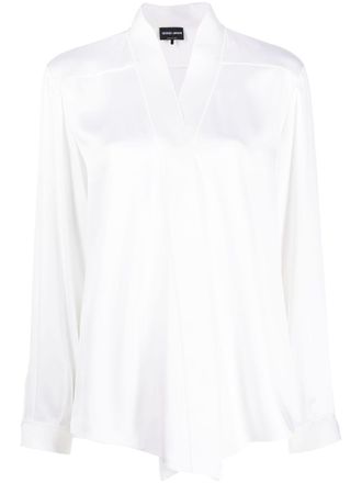Giorgio Armani Camicia con scollo a V - Bianco