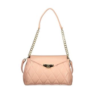 Valentino Shoulder Bags, female, Pink, Size: ONE SIZE Polyethylene Handbag with Chain Strap and Quilted Design