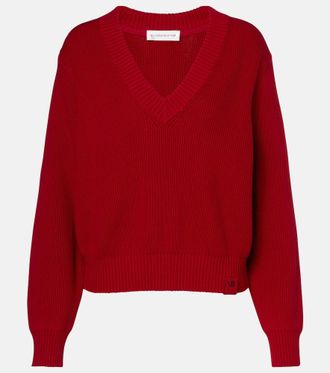 Victoria Beckham Ribbed-knit cotton and silk-blend sweater