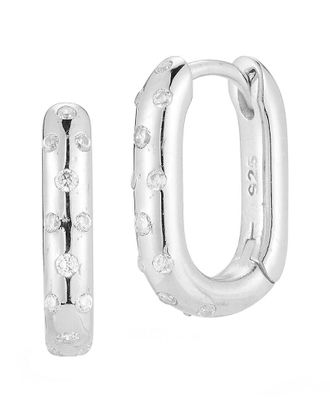 Sphera Milano Silver Cz Oval Hoops
