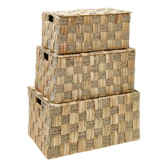 Atmosphera Set Di 3 Bauli Nadi Marroni - Atmosphera Cr&eacute;ateur DInt&eacute;rieur