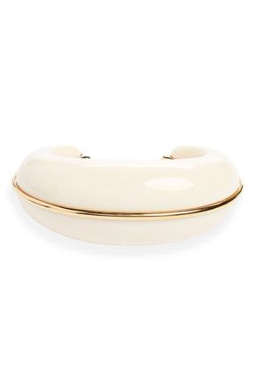 Saint Laurent Dome Cuff Bracelet in Palladium/Gold at Nordstrom, Size Large