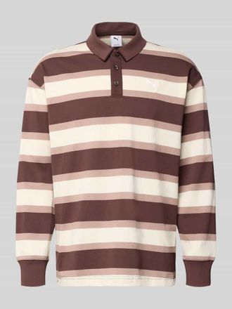 Puma Regular Fit Poloshirt mit elastischen &Auml;rmelabschl&uuml;ssen in Offwhite, Gr&ouml;&szlig;e XXL