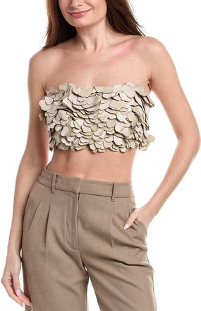 Brunello Cucinelli Leather Petal Bandeau Top