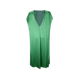 Dries Van Noten Midi Dresses, female, Green, Size: M V-neck Midi Dress