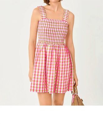 Lilly Pulitzer Hadly Skirted Romper In Cherry Blossom Pink Summer Lovin Gingham