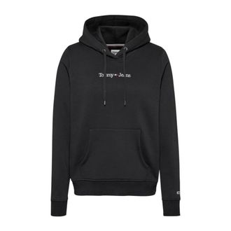 Tommy Jeans Lineaire Hoodie van Katoen Zwart - Dames - Hoodies - Zwart - L - Katoen - Hoodies & sweatvesten