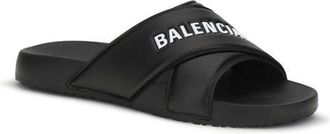 Balenciaga Mens Black Rubber Sandals