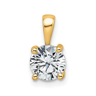 Diamond2Deal 14k Yellow Gold Round 1 Ct Lab Grown Diamond Pendant
