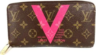 Louis Vuitton Monogram Brown Monogram Pink Monogram Long Wallet (Bi-Fold) (Pre-Owned)
