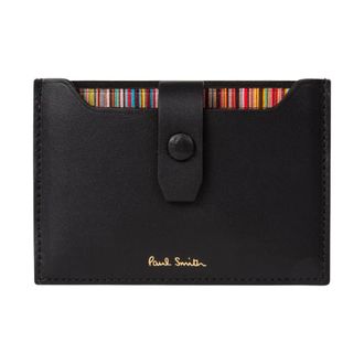Paul Smith Wallets & Cardholders, unisex, Black, Size: ONE SIZE M1A-6751 Leather Card Holder with Signature Stripe