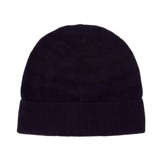 Officine G&eacute;n&eacute;rale Accessoires, Heren, Zwart, ONE Size, Wol, Wavy Pattern Beanie