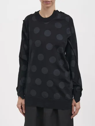 Junya Watanabe Maglia girocollo in pura lana a pois con orlo asimmetrico