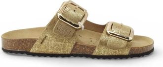 Geox Slide Sandal - Dames - Sandalen - Geel - 40 EU - Leer - Schoenen