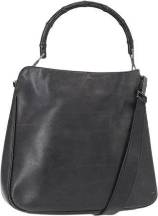 Gucci Pre-owned Handbags, female, Black, Size: ONE SIZE Pre-owned Leather Handbag