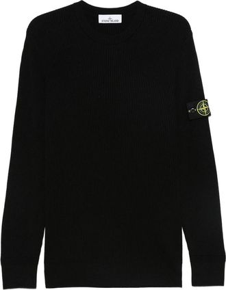 Stone Island Black Crew Neck Sweater