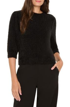 Nic+Zoe Cozy Chic Elbow Sleeve Sweater in Black Onyx at Nordstrom Rack, Size Xx-Large