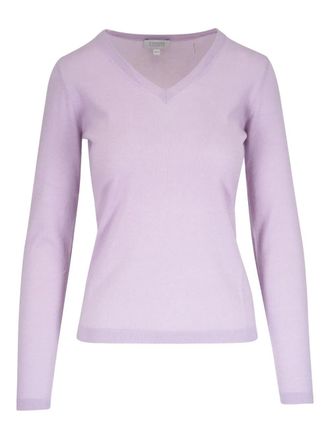 Kinross Cashmere V-neck jumper - Purple