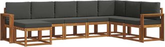 vidaXL Conjunto De Sof&aacute;s De Exterior 8 Uds. Natural Y Antracita Vidaxl