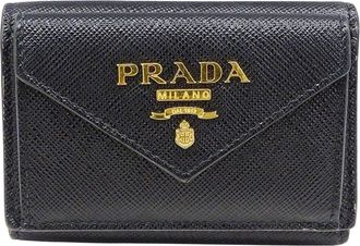 Prada Black Leather Wallet (Tri-Fold) (Pre-Owned)