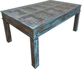 Wanderlust Deco Mesa de madera artesanal 170x107x76h cm