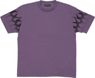 Vision Of Super Flames Tee Paars/Zwart - Heren - T-shirts - Paars - L - Katoen - Tops
