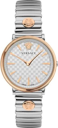 Versace V-Circle 38 MM - Dames - Horloges - Grijs - ONE Size - Accessoires