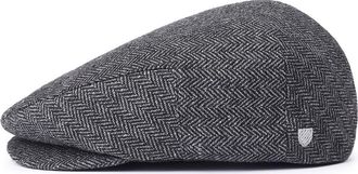 Brixton Hooligan Herringbone Driving Cap in Grey/black at Nordstrom, Size X-Small
