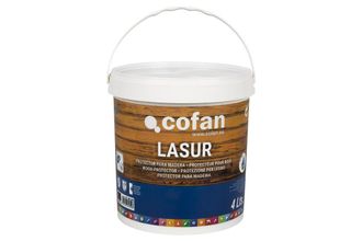 cofan Lasur Protector Al Agua Para Madera Mate Roble 4 L, Recubrimiento De Acci&oacute;n Impregnante Que Deja Un Acabado a Poro Abierto Y Que No Crea Capa, Permiti