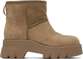【THEAIRTOWN】raven winter suede boots★ The Raven Faux Suede Thigh High Boot In Warm Taupe