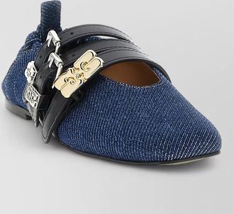 Ganni sue triple ballerina shoes mixed toes