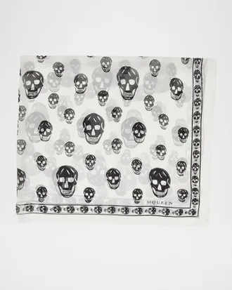 Alexander McQueen Classic Skull Silk Scarf