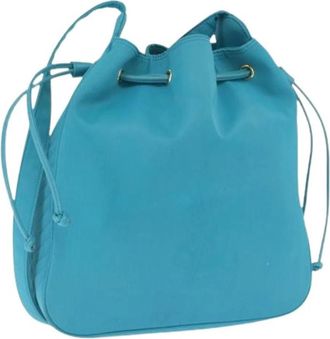 Saint Laurent Pre-owned Vintage Bucket Bag - Dames - Vintage Tas - Blauw - ONE Size - Nylon - Vintage