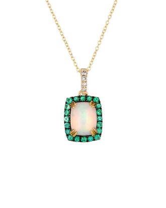 Le Vian Emerald 14K 1.36 Ct. Tw. Diamond & Emerald Opal Pendant Necklace