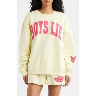 Boys Lie Razzle Dazzle V2 Kara Crewneck Sweatshirt in Yellow at Nordstrom, Size X-Small