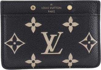 Louis Vuitton Pre-owned Porte Cartes Simple Monogram Empreinte Card Case - Dames - Vintage Accessoires - Zwart - ONE Size - Leer - Vintage