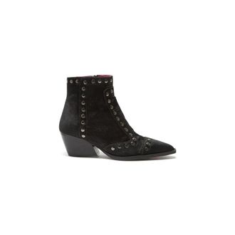 Maliparmi Cowboy Boots, female, Black, Size: 10 US Leather Rebel Ankle Boot