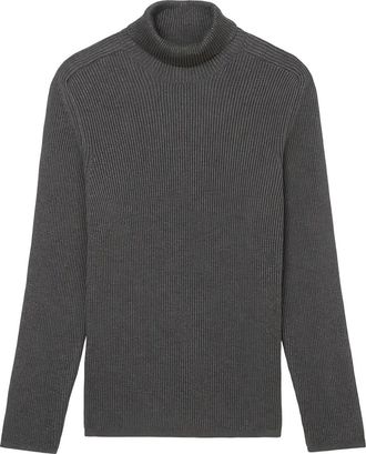 Marc O'Polo Maglione a coste con collo alto - Grigio