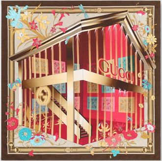 Gucci Printed Silk Twill Carré, Multicolor, Silk