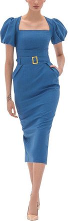 BGL Fashion Linen-Blend Midi Dress