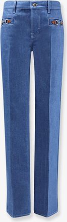 Gucci Jeans in cotone con iconici Morsetti frontali - GUCCI - gender_Woman