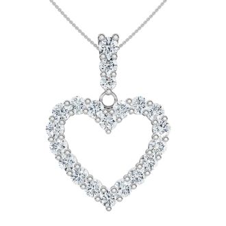 Pompeii3 2Ct Diamond Heart Penant 14k Gold Lab Grown Womens Necklace 18