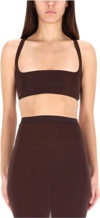 Rick Owens Lilies Knit Halter Neck Crop Top - Tops - Mujer - Marr&oacute;n - M