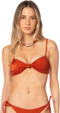 Kibys Sunset Bazaar Lissa Knot Bandeau Top in Terracota Rusty Copper at Nordstrom, Size Medium