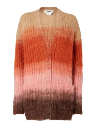 Fendi Gradient Mohair And Wool Oversized Cardigan Clothing
