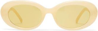 AIRE Epsilon 50mm Small Oval Sunglasses in Chalk/Bisque Tint at Nordstrom