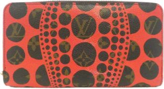 Louis Vuitton Marron Rouge Coated Canvas Long Wallet (Bi-Fold) (Pre-Owned)
