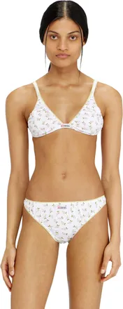 Diesel Cotton triangle bra with all-over floral print - Bras - Woman - White