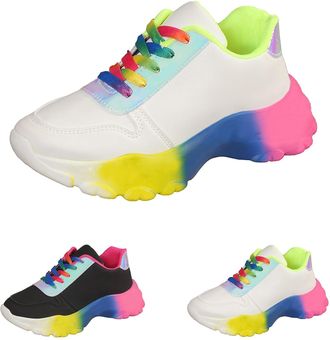 Generic Mens Retro Color Sneakers Size 4.5 Blocked Fashion Lace-up Sport Running Shoes Outdoor Casual Comfortable Athletic Shoes for Gym, Tennis, Walking with