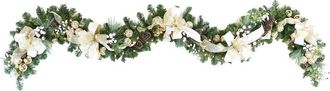 Creative Displays Inc. 9Ft Gold Holiday Garland With Pinecones, Ornaments And Bows
